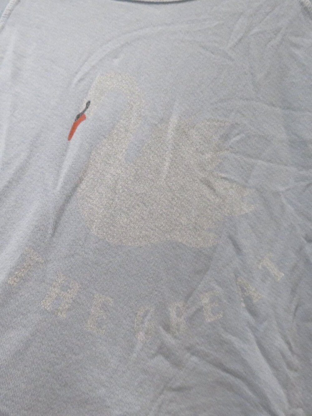 THE GREAT. The College Sweatshirt With Swan Graphic in Pale Blue Size 2 / Medium - Picture 7 of 15